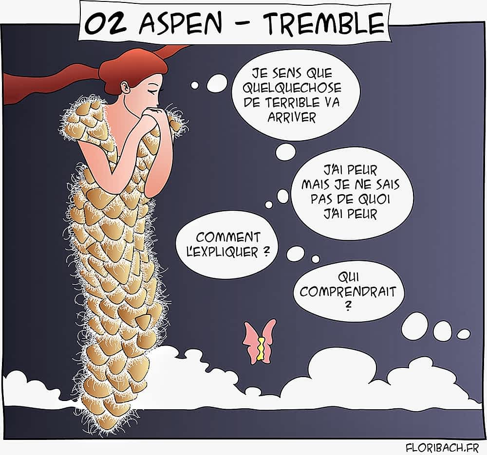 bd dessin fleur de bach floribach aspen peuplier tremble